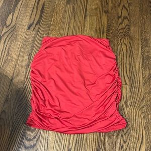 Red bodycon skirt with synching in the back